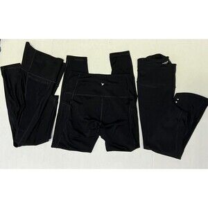 Old Navy Black Leggings Lot of 3 2 Full Length 1 Capri Small ? No Size Tag